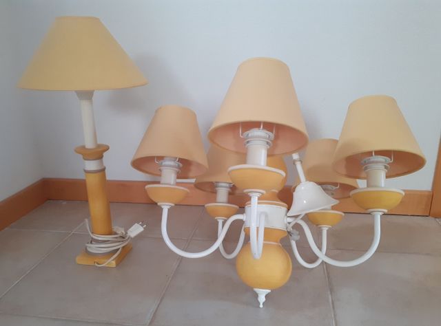 Lamparas techo y mesilla