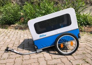 Carrello rimorchio trasporto cani da bicicletta 