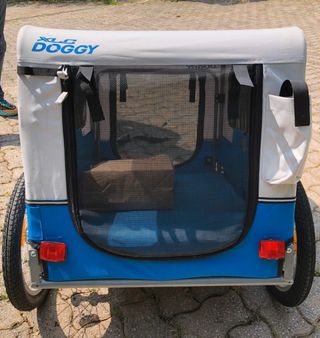 Carrello rimorchio trasporto cani da bicicletta 