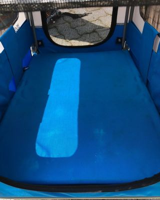 Carrello rimorchio trasporto cani da bicicletta 