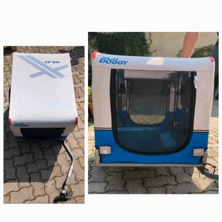Carrello rimorchio trasporto cani da bicicletta 