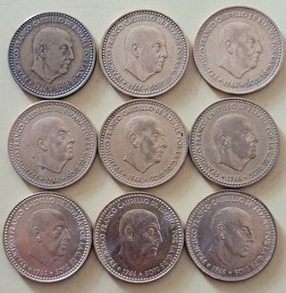Monedas: 1 peseta 1966. Serie completa.