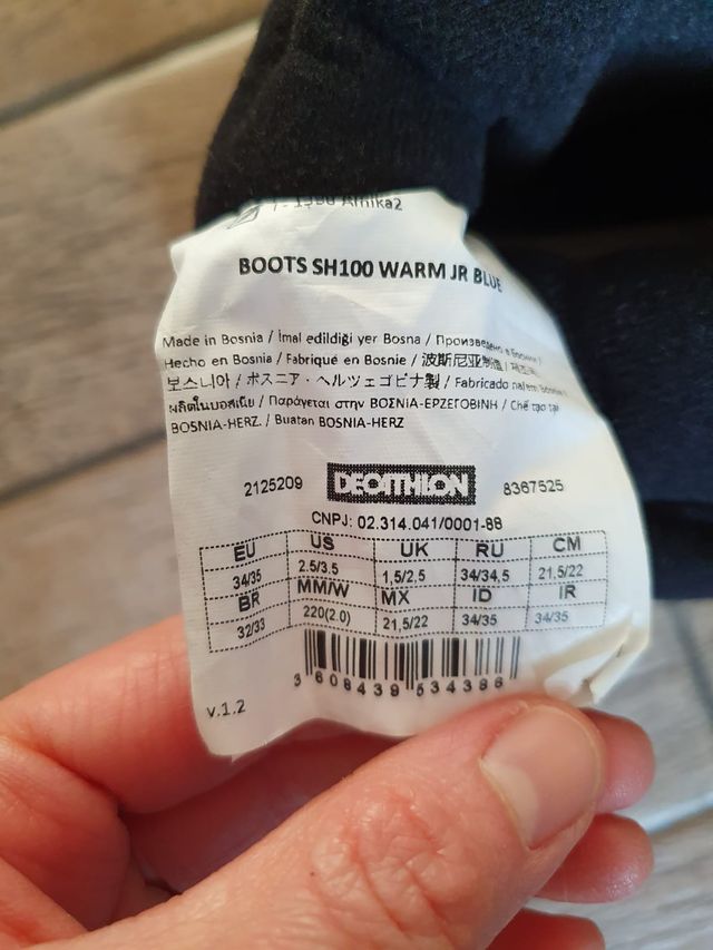 Doposci trekking SH100 blu Decathlon 34/35