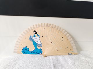 Abanico de flamenca. Pintado a mano