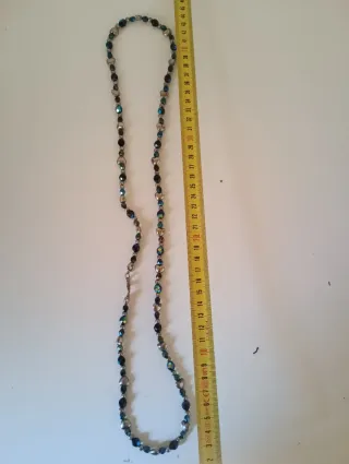 Collar vintage abalorios cristal y metal