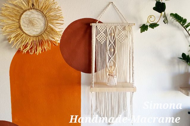 Mensola in macramè stile boho