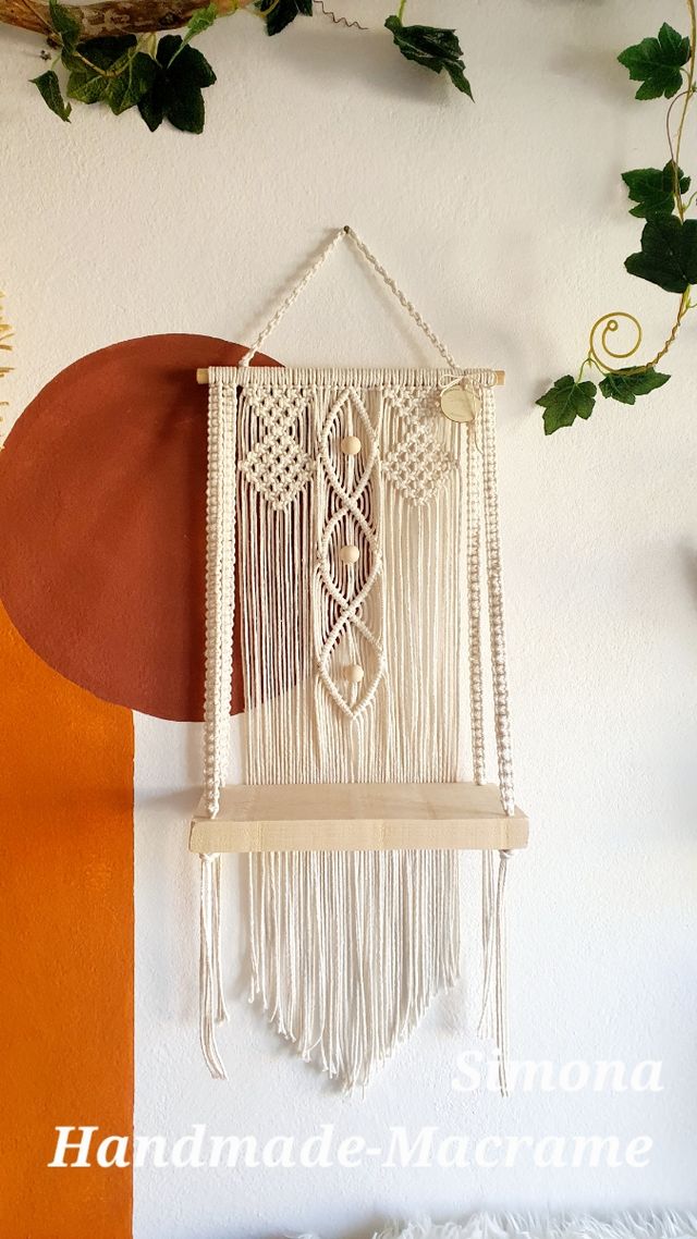 Mensola in macramè stile boho