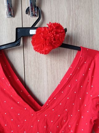 Maillot rojo con lunares blancos talla 46-