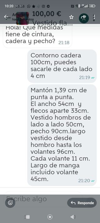 Traje de flamenca Talla 44