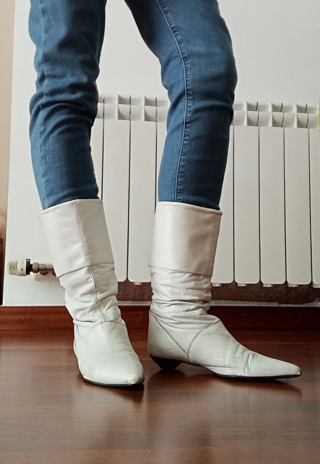Botas de PIEL blanca Mustang