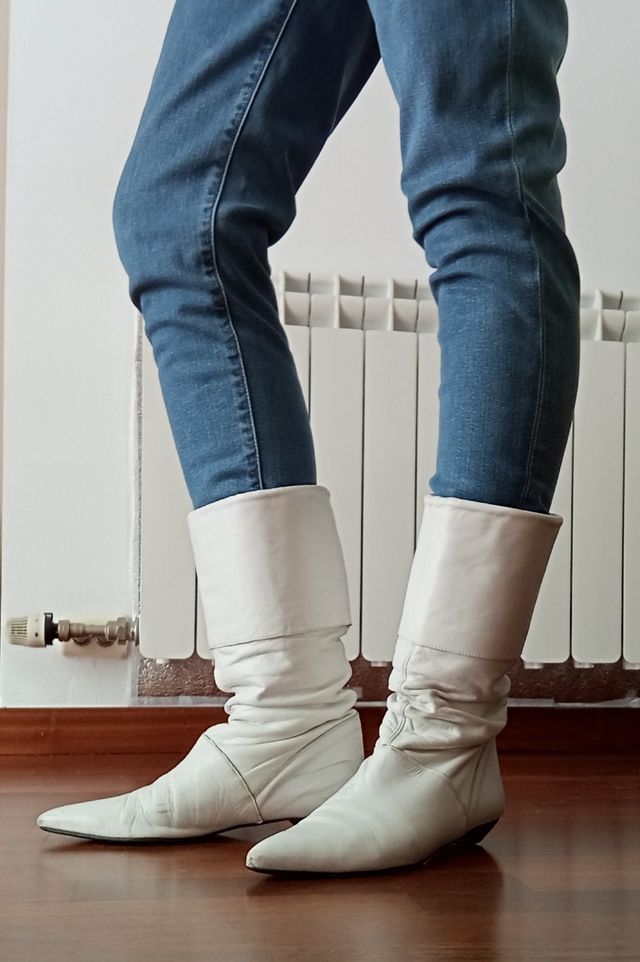 Botas de PIEL blanca Mustang