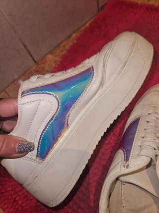 Zapatillas blancas plataforma 38 