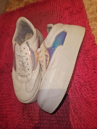 Zapatillas blancas plataforma 38 