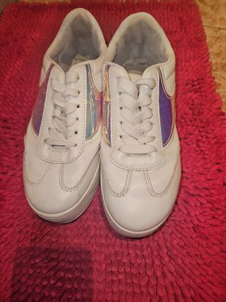 Zapatillas blancas plataforma 38 