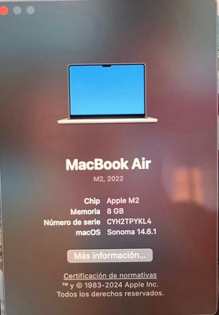 MacBook Air M2 de diciembre de 2024