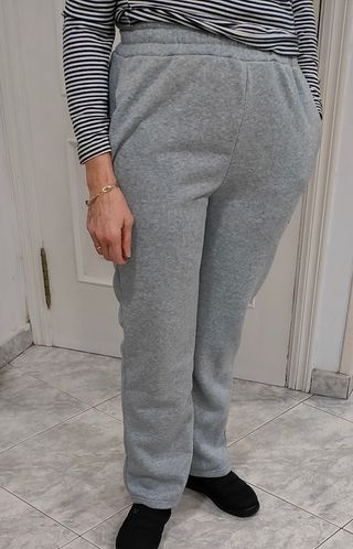 Pantalón de chándal invierno gris forr