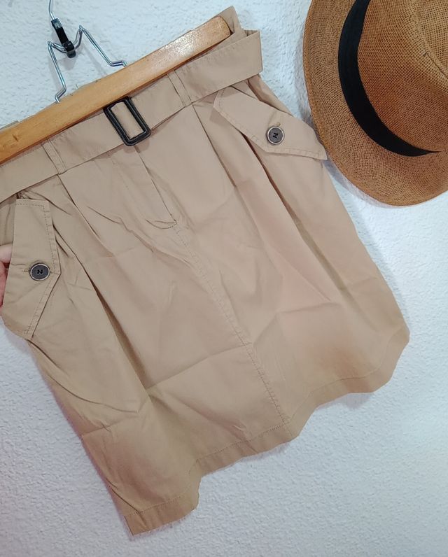 Falda beige zara Mujer talla M