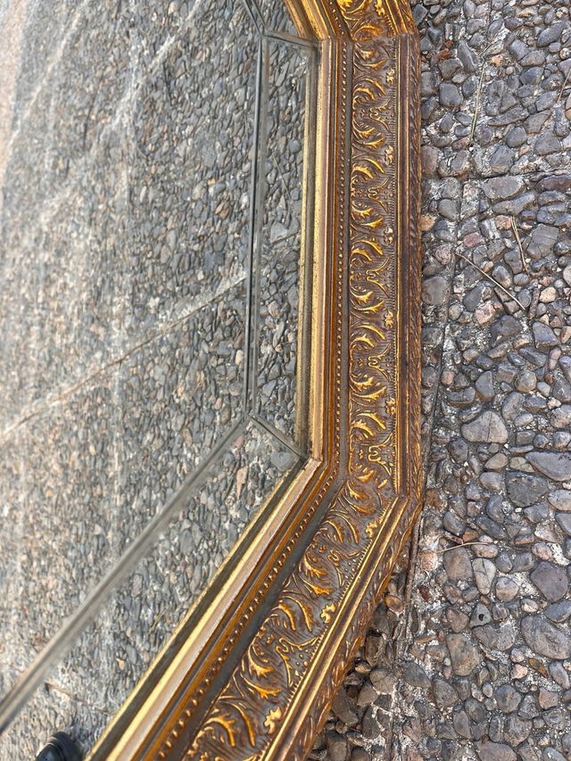 Espejo Madera Decorarivo Dorado