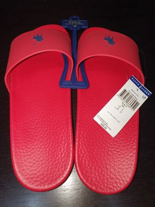 CHANCLAS POLO RALPH LAUREN ROJAS.TALLA 46.NUEVAS.