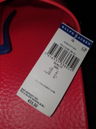 CHANCLAS POLO RALPH LAUREN ROJAS.TALLA 46.NUEVAS.
