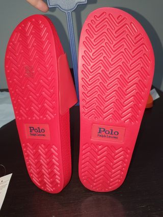 CHANCLAS POLO RALPH LAUREN ROJAS.TALLA 46.NUEVAS.