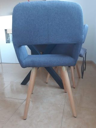 4 sillas de comedor gris