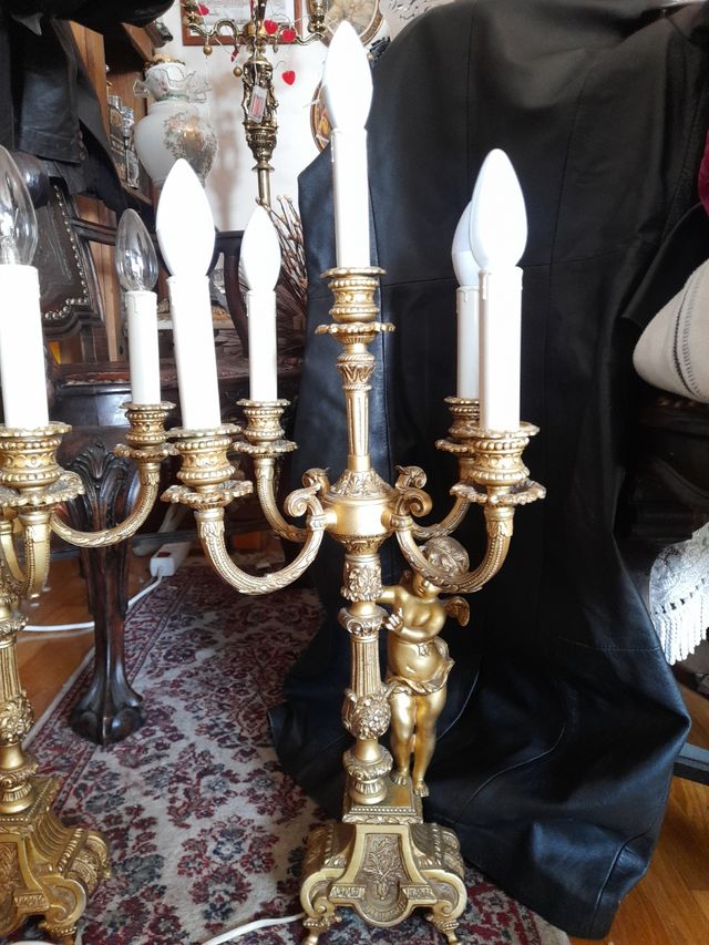 Candelabros antiguos de bronce