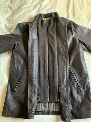 Chaqueta de piel auténtica de hombre talla L