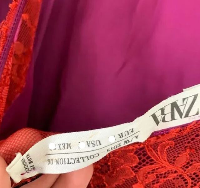 Zara dress Pink fuchsia silk lace backless New