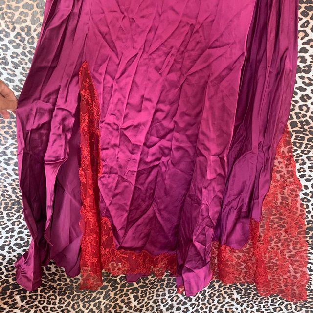 Zara dress Pink fuchsia silk lace backless New