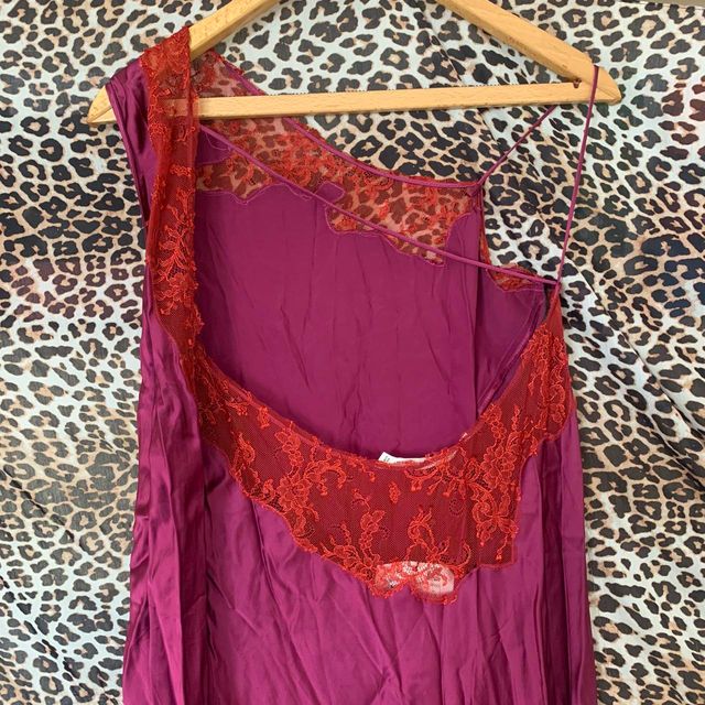 Zara dress Pink fuchsia silk lace backless New