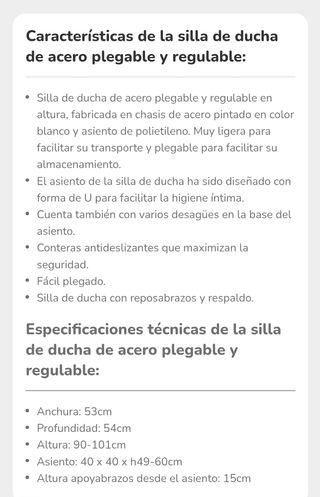 Silla ortopedia ducha