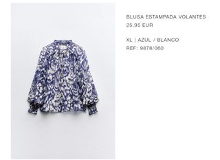 Blusa estampada con volantes