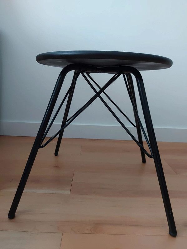 Mesa auxiliar industrial acero y madera