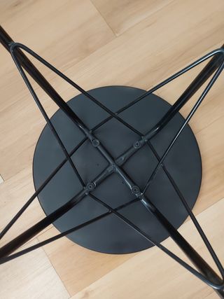 Mesa auxiliar industrial acero y madera