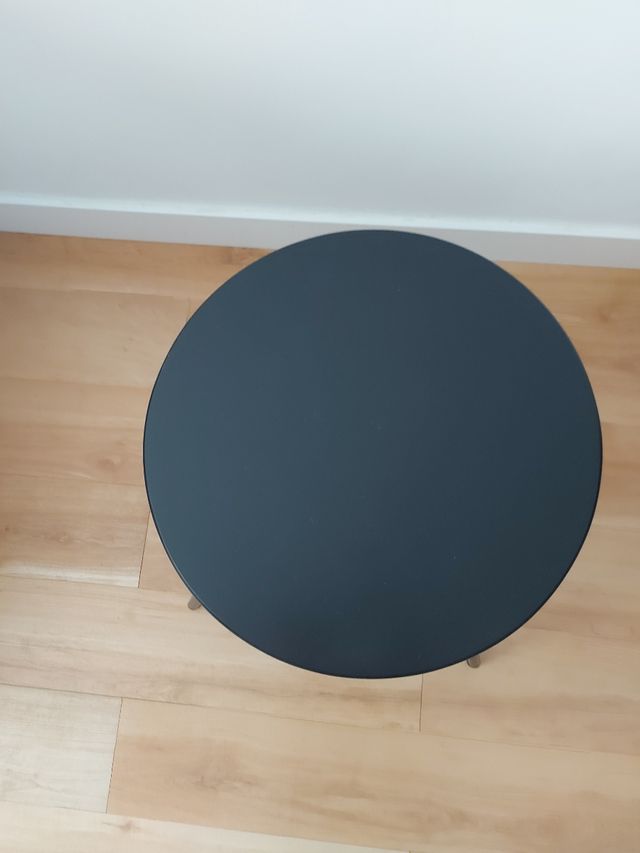 Mesa auxiliar industrial acero y madera