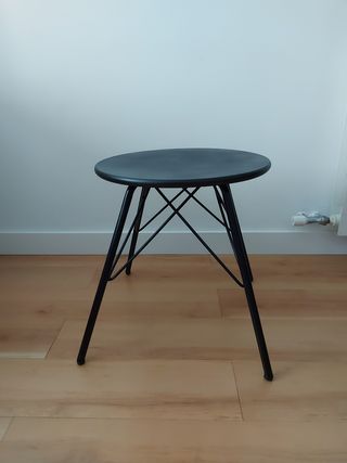 Mesa auxiliar industrial acero y madera