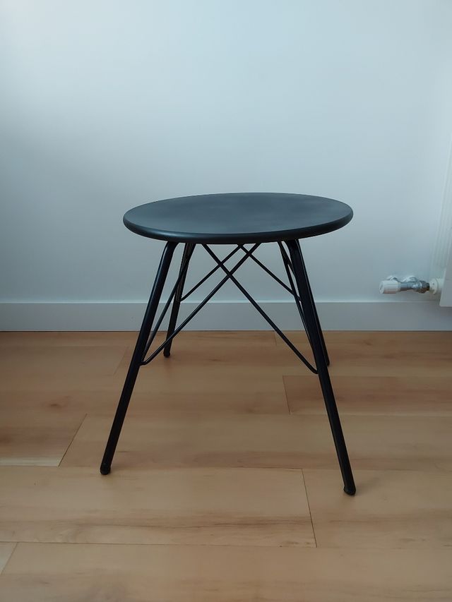 Mesa auxiliar industrial acero y madera