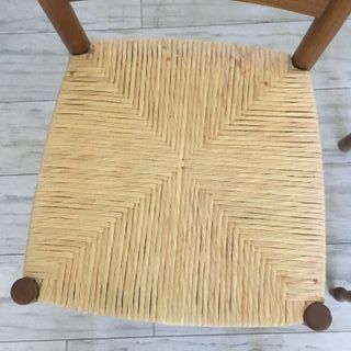 Set 4 sedie in legno con seduta impagliata usate