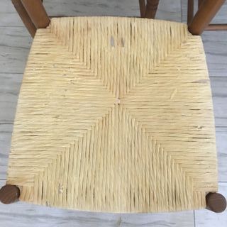 Set 4 sedie in legno con seduta impagliata usate