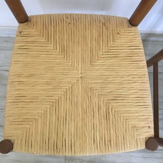 Set 4 sedie in legno con seduta impagliata usate