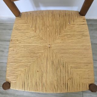 Set 4 sedie in legno con seduta impagliata usate