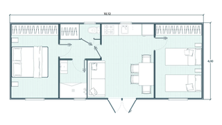 Mobil home tejado a un agua 