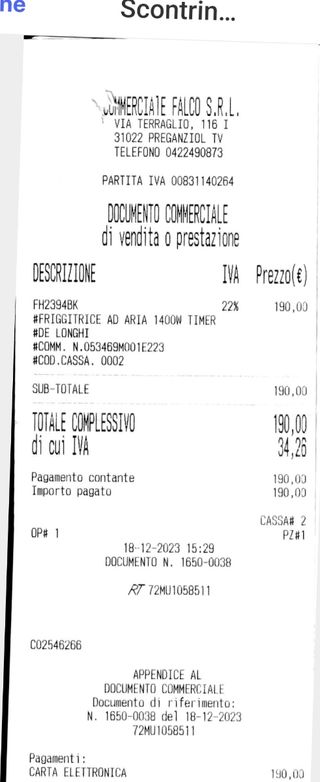 Friggitrice ad aria De Longhi