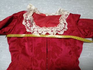 Corpiño fallera en damasco rojo