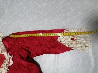 Corpiño fallera en damasco rojo