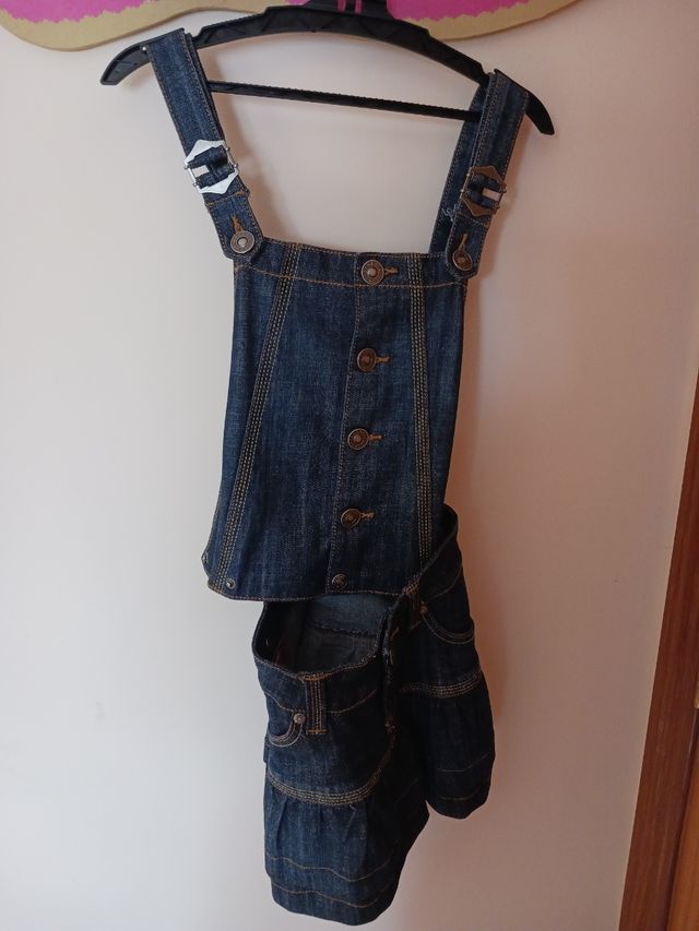 Falda peto vaquera desmontable