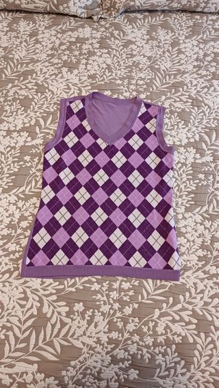 Suéter y chaleco inglés morado