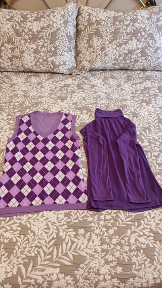 Suéter y chaleco inglés morado