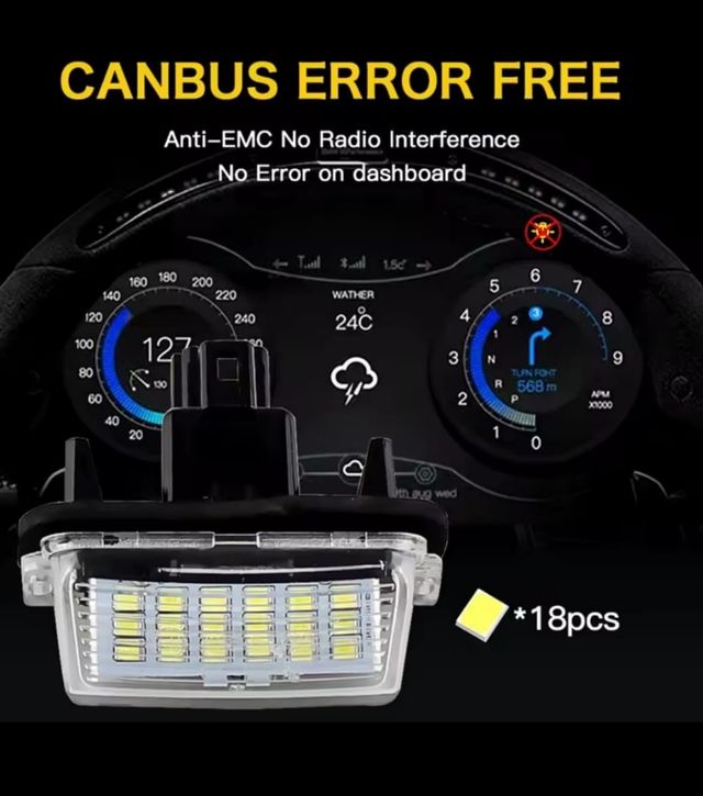 Luzes de matricula novas